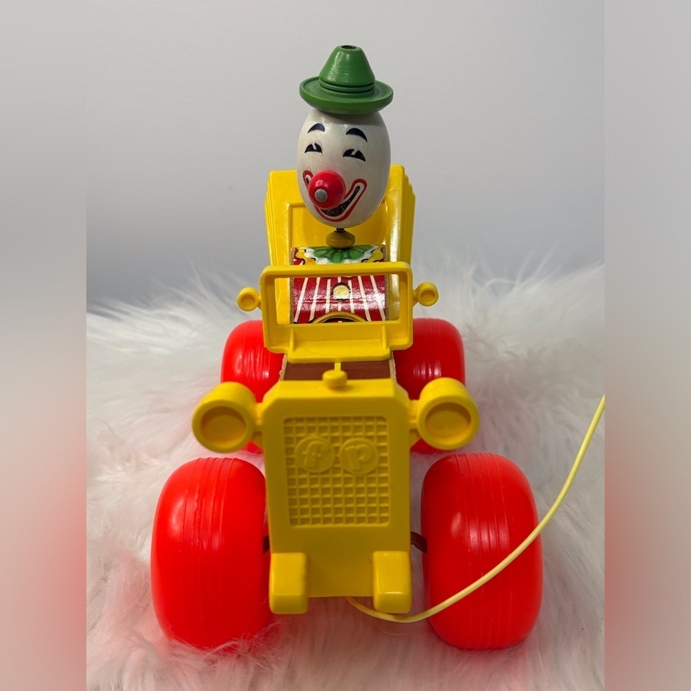 (189)Fisher-Price Jalopy Clown Toy with Red and Yellow Accents - Picture 2 of 7